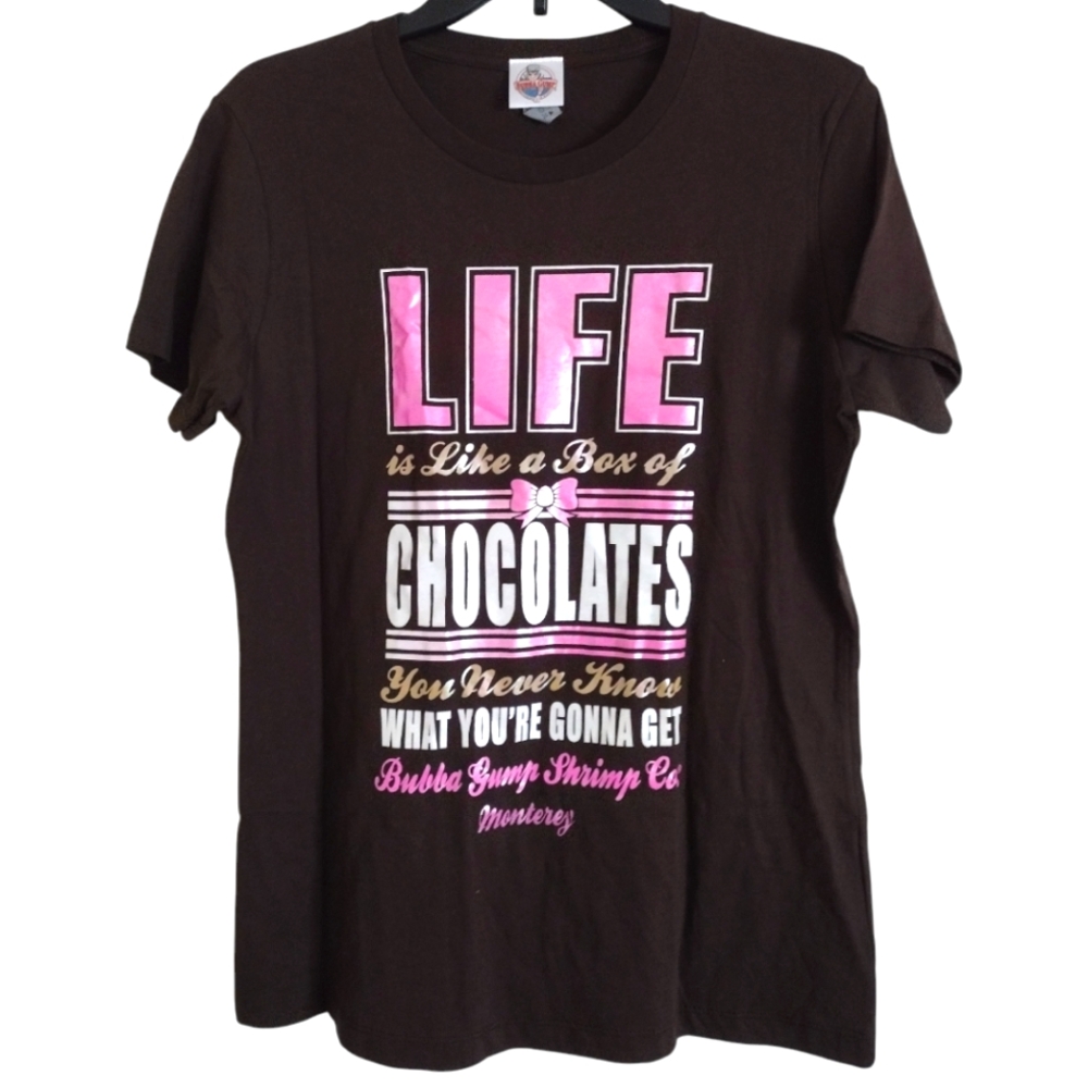 Bubba Gump Forrest Gump life is like a box of chocolates T-shirt size XL